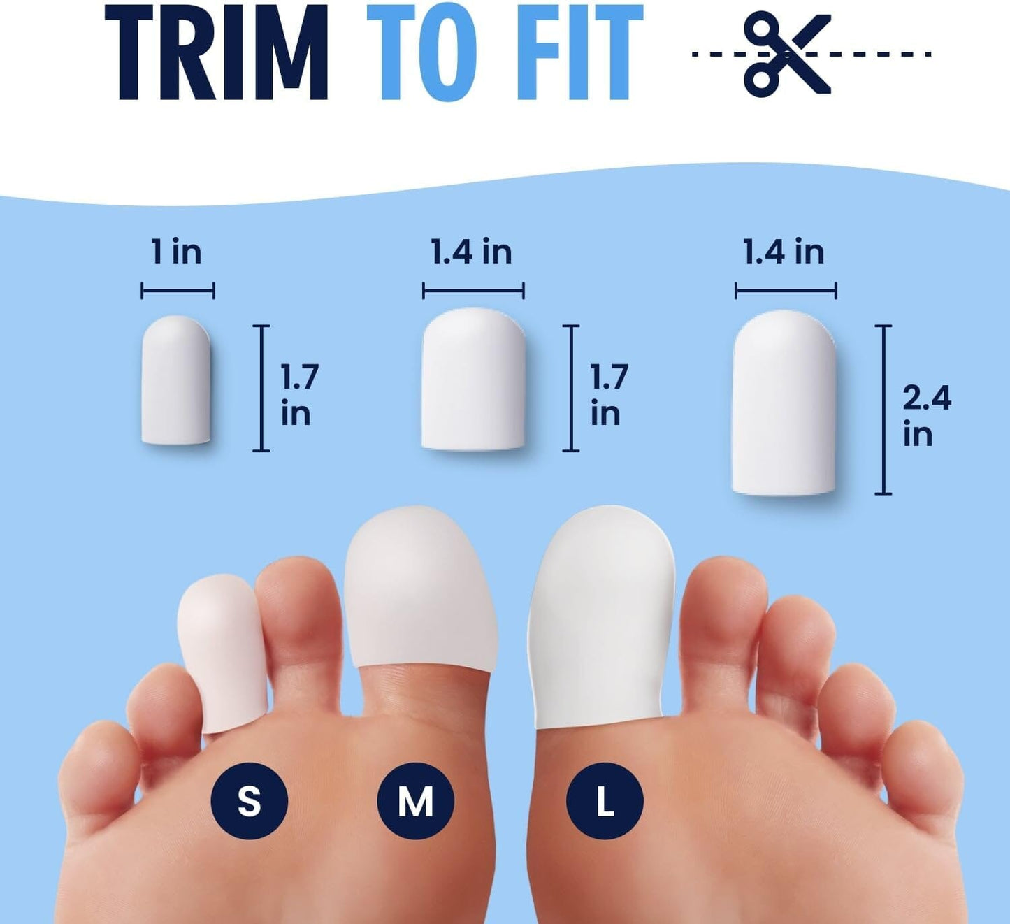 Dr. Frederick's Original Soft Gel Toe Protectors for Men & Women - 12 Pieces - Toe Caps for Foot Pain Relief - Flexible Cushions - Toe Sleeves for Ingrown Toenails, Corns, Calluses, Blisters Toe Care Dr. Frederick's Original 