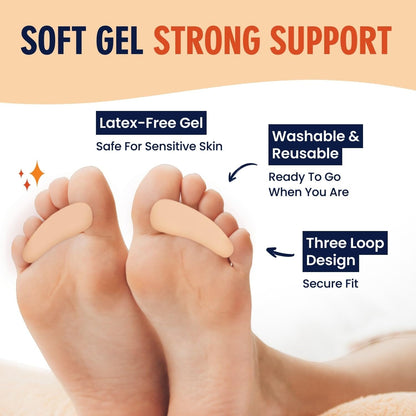 Dr. Frederick's Original Hammer Toe Gels - 2 Pairs - All-Day Relief for Crooked & Overlapping Toes - Soft Cushioning - Symptomatic Support for Toe Alignment - White - 3 Loop Design Toe Care Dr. Frederick's Original 