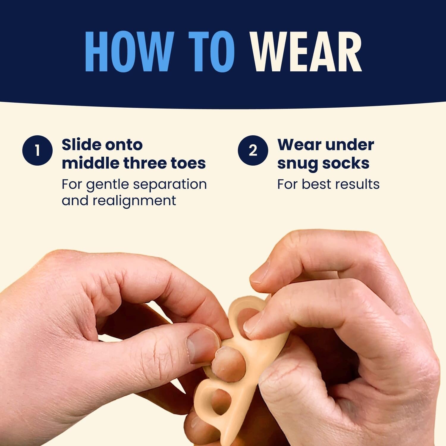 Dr. Frederick's Original Hammer Toe Gels - 2 Pairs - All-Day Relief for Crooked & Overlapping Toes - Soft Cushioning - Symptomatic Support for Toe Alignment - White - 3 Loop Design Toe Care Dr. Frederick's Original 