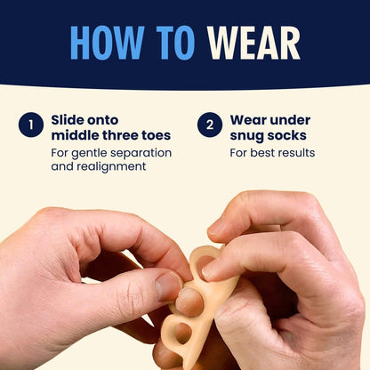 Dr. Frederick's Original Hammer Toe Gels - 2 Pairs - All-Day Relief for Crooked & Overlapping Toes - Soft Cushioning - Symptomatic Support for Toe Alignment - White - 3 Loop Design Toe Care Dr. Frederick's Original 