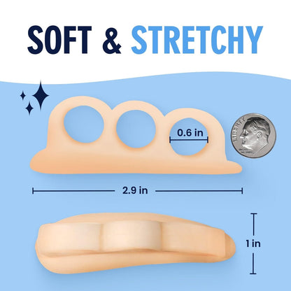 Dr. Frederick's Original Hammer Toe Gels - 2 Pairs - All-Day Relief for Crooked & Overlapping Toes - Soft Cushioning - Symptomatic Support for Toe Alignment - White - 3 Loop Design Toe Care Dr. Frederick's Original 