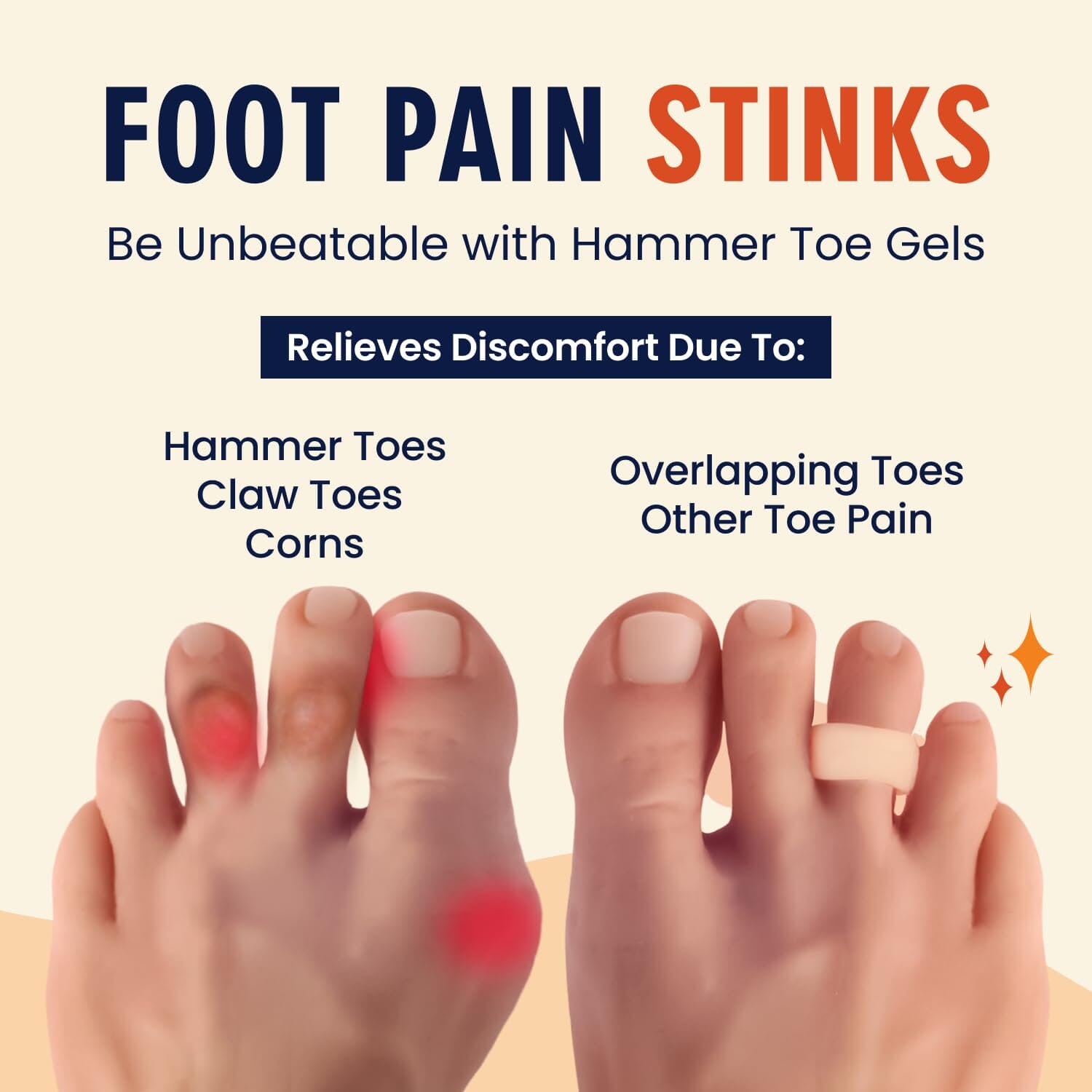 Dr. Frederick's Original Hammer Toe Gels - 2 Pairs - Hammertoe Support Crest for Women & Men - Cushion & Temporary Splint for Toe Alignment, Crooked Toes, and Pain Relief - White - 1 Loop Design Toe Care Dr. Frederick's Original 