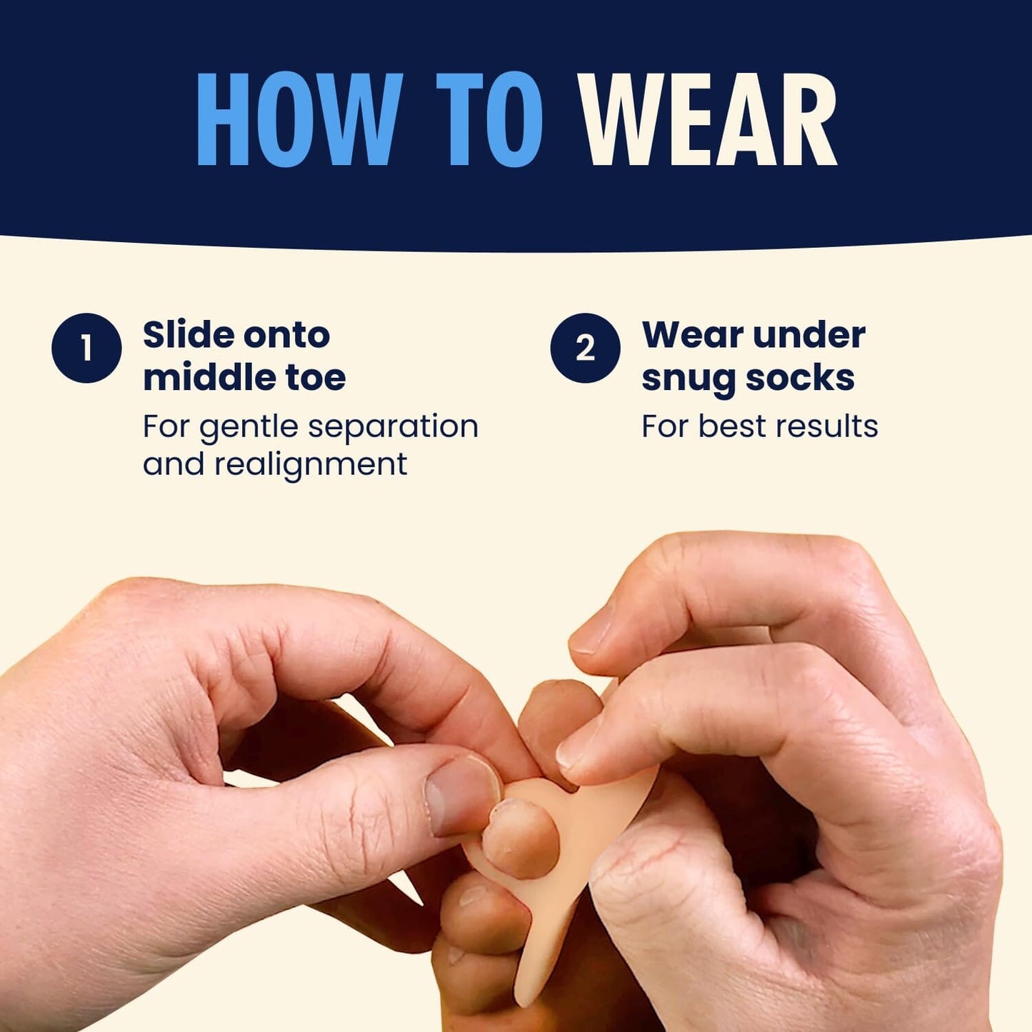 Dr. Frederick's Original Hammer Toe Gels - 2 Pairs - Hammertoe Support Crest for Women & Men - Cushion & Temporary Splint for Toe Alignment, Crooked Toes, and Pain Relief - White - 1 Loop Design Toe Care Dr. Frederick's Original 