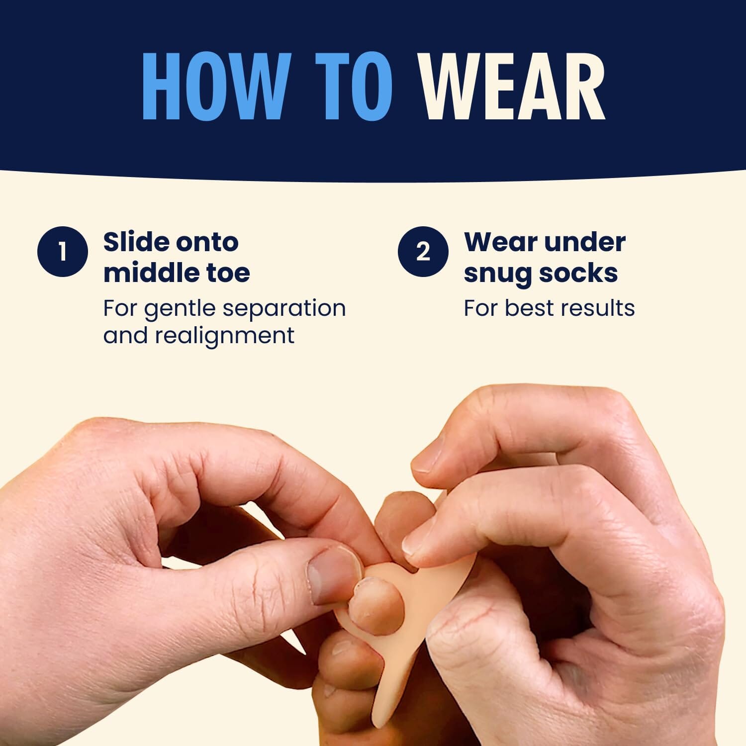 Dr. Frederick's Original Hammer Toe Gels - 2 Pairs - Hammertoe Support Crest for Women & Men - Cushion & Temporary Splint for Toe Alignment, Crooked Toes, and Pain Relief - White - 1 Loop Design Toe Care Dr. Frederick's Original 