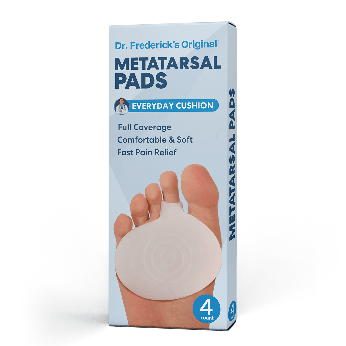 Dr. Frederick's Original Metatarsal Pads - 4 Pieces - Ball of Foot Cushions for Rapid Pain Relief - Gel Foot Pads - Shoe Inserts for Men and Women Foot Inserts Dr. Frederick's Original 