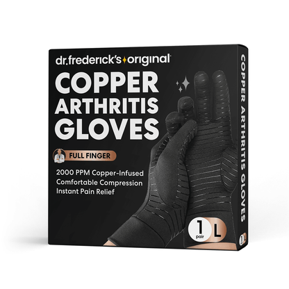 Dr. Frederick's Original Copper Full Finger Comfort Gloves - 2 Gloves - Great for Typing and Everyday Activities Compression Wear Dr. Frederick's Original Large 