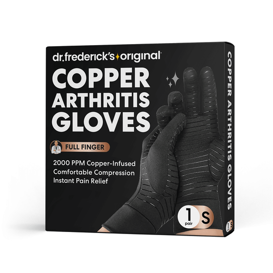 Dr. Frederick's Original Copper Full Finger Comfort Gloves - 2 Gloves - Great for Typing and Everyday Activities Compression Wear Dr. Frederick's Original Small 