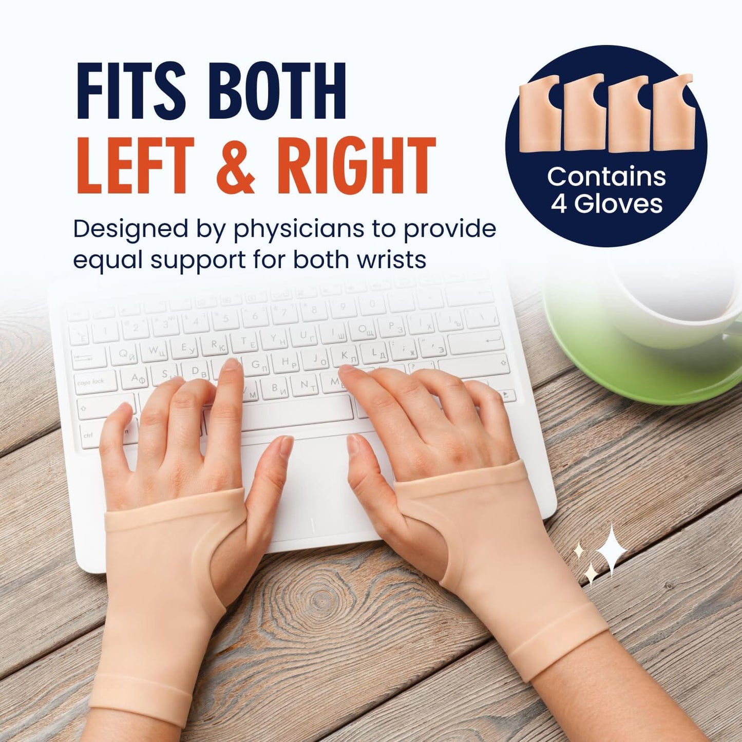 Waterproof Gel Wrist Brace - Thumbless - 2 Pairs Hand & Finger Care Dr. Frederick's Original 