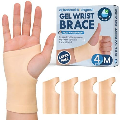 Waterproof Gel Wrist Brace - Thumbless - 2 Pairs Hand & Finger Care Dr. Frederick's Original Medium 