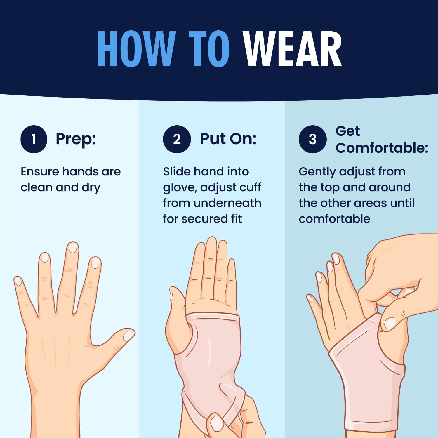 Waterproof Gel Wrist Brace - Thumbless - 2 Pairs Hand & Finger Care Dr. Frederick's Original 