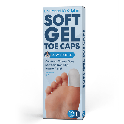 Dr. Frederick's Original Soft Gel Toe Protectors for Men & Women - 12 Pieces - Toe Caps for Foot Pain Relief - Flexible Cushions - Toe Sleeves for Ingrown Toenails, Corns, Calluses, Blisters Toe Care Dr. Frederick's Original Large 
