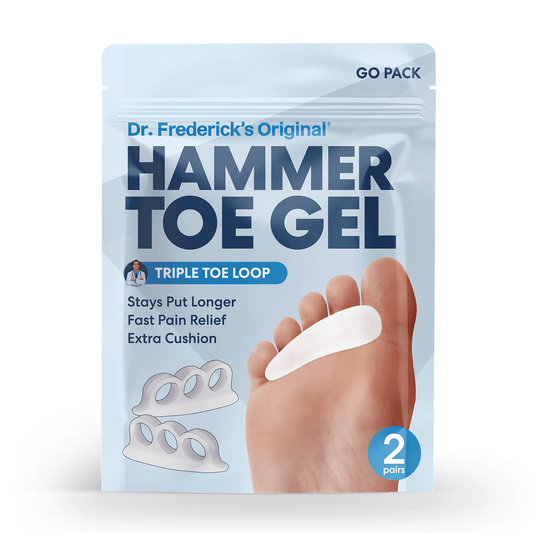 Dr. Frederick's Original Hammer Toe Gels - 2 Pairs - All-Day Relief for Crooked & Overlapping Toes - Soft Cushioning - Symptomatic Support for Toe Alignment - White - 3 Loop Design Toe Care Dr. Frederick's Original 