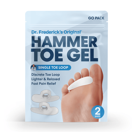 Dr. Frederick's Original Hammer Toe Gels - 2 Pairs - Hammertoe Support Crest for Women & Men - Cushion & Temporary Splint for Toe Alignment, Crooked Toes, and Pain Relief - White - 1 Loop Design Toe Care Dr. Frederick's Original 