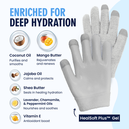 Dr. Frederick's Original Moisturizing Gel Gloves -- Deep Moisturizing and Fast Relief for Dry Hands -- Touchscreen-Friendly -- Mango Butter, Shea Butter, Jojoba, & Coconut Oil Moisturizing Therapy Dr. Frederick's Original 