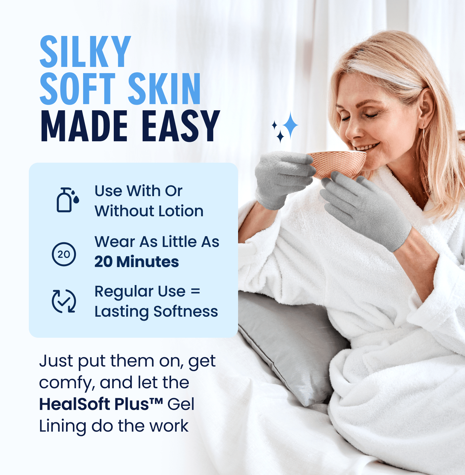 Dr. Frederick's Original Moisturizing Gel Gloves -- Deep Moisturizing and Fast Relief for Dry Hands -- Touchscreen-Friendly -- Mango Butter, Shea Butter, Jojoba, & Coconut Oil Moisturizing Therapy Dr. Frederick's Original 