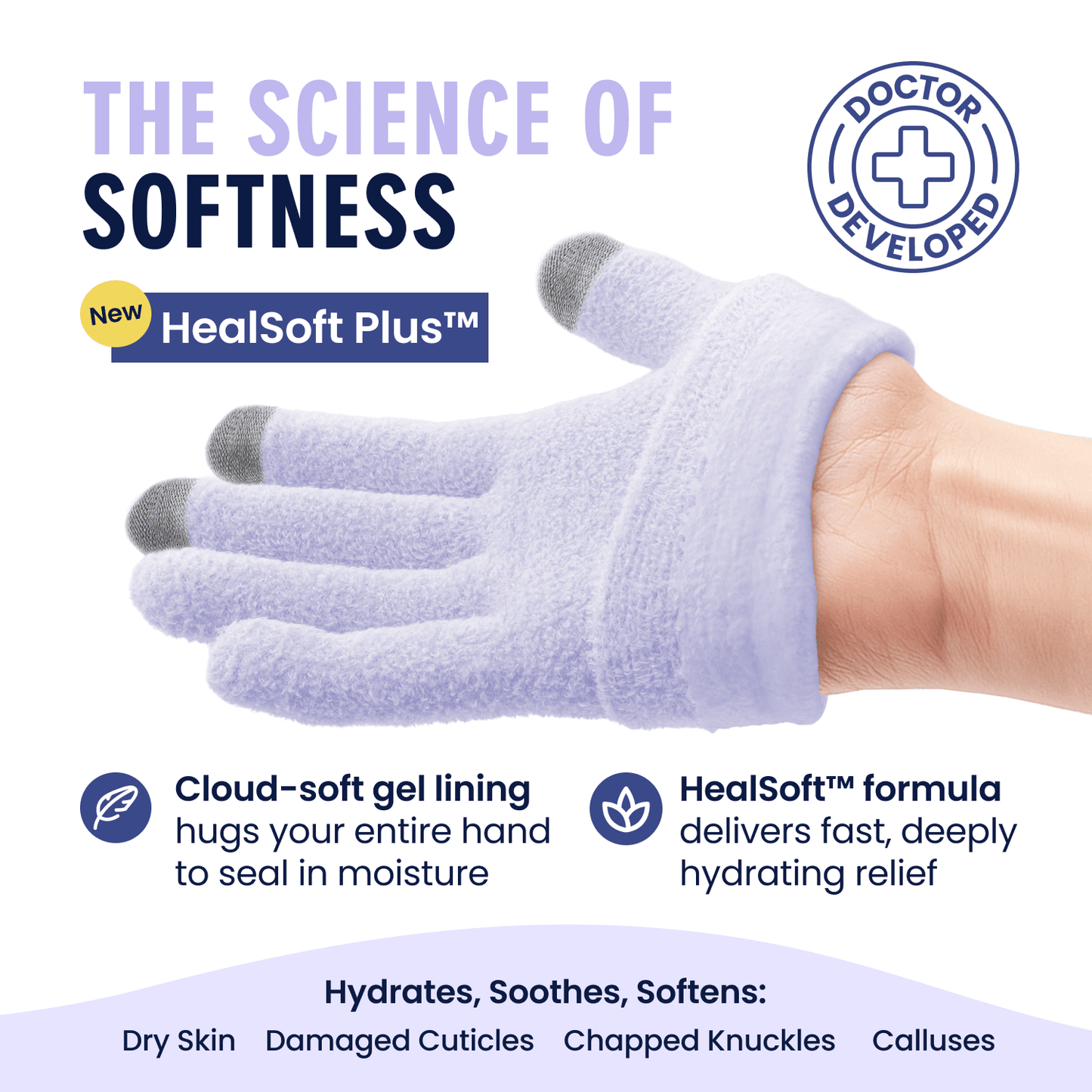 Dr. Frederick's Original Moisturizing Gel Gloves -- Deep Moisturizing and Fast Relief for Dry Hands -- Touchscreen-Friendly -- Mango Butter, Shea Butter, Jojoba, & Coconut Oil Moisturizing Therapy Dr. Frederick's Original 