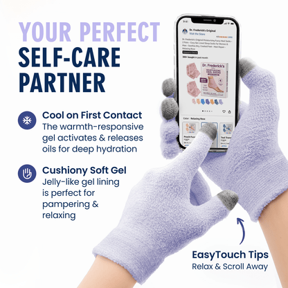 Dr. Frederick's Original Moisturizing Gel Gloves -- Deep Moisturizing and Fast Relief for Dry Hands -- Touchscreen-Friendly -- Mango Butter, Shea Butter, Jojoba, & Coconut Oil Moisturizing Therapy Dr. Frederick's Original 