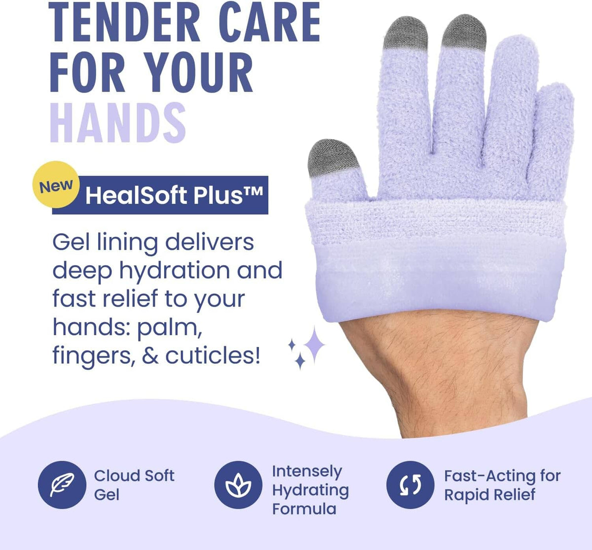 Dr. Frederick’s Original Moisturizing Gel Gloves – Deep Moisturizing and Fast Relief for Dry Hands – Touchscreen-Friendly – Mango Butter, Shea Butter, Jojoba, &amp; Coconut Oil - Lilac Leisure Dr. Frederick&#39;s Original 