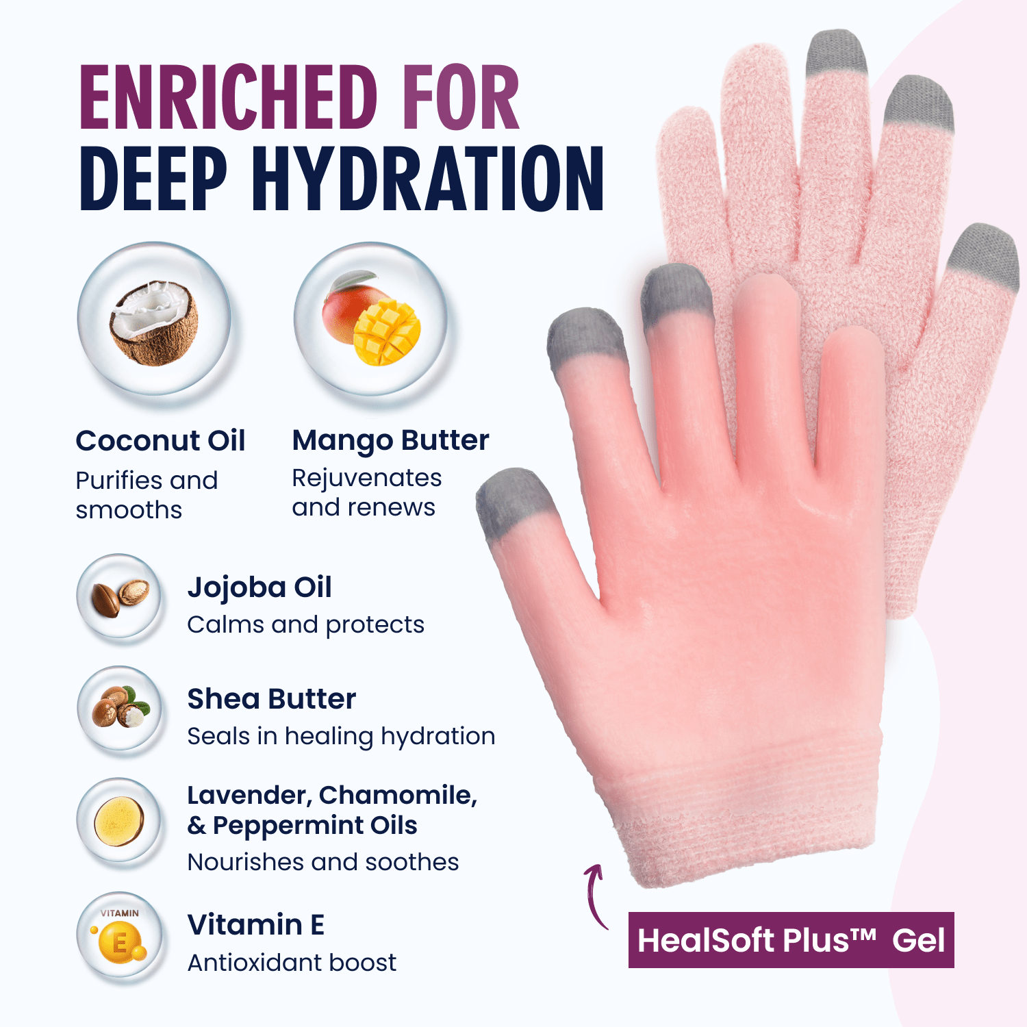 Dr. Frederick's Original Moisturizing Gel Gloves -- Deep Moisturizing and Fast Relief for Dry Hands -- Touchscreen-Friendly -- Mango Butter, Shea Butter, Jojoba, & Coconut Oil Moisturizing Therapy Dr. Frederick's Original 
