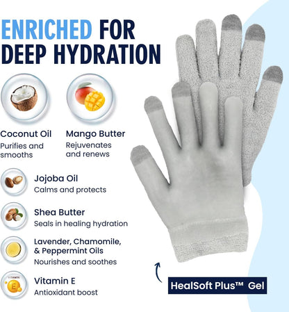 Dr. Frederick's Original Moisturizing Gel Gloves -- Deep Moisturizing and Fast Relief for Dry Hands -- Touchscreen-Friendly -- Mango Butter, Shea Butter, Jojoba, & Coconut Oil Dr. Frederick's Original 