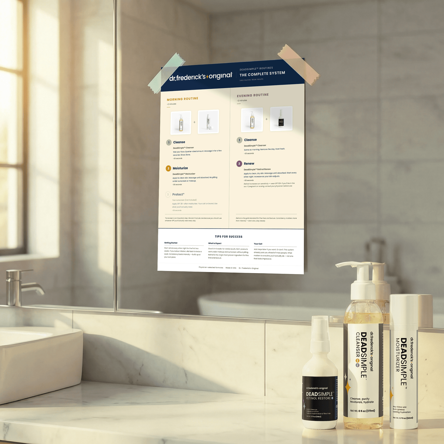 DeadSimple™ Routines Digital Download - 6 Printable Skincare Guides Dr. Frederick's Original 