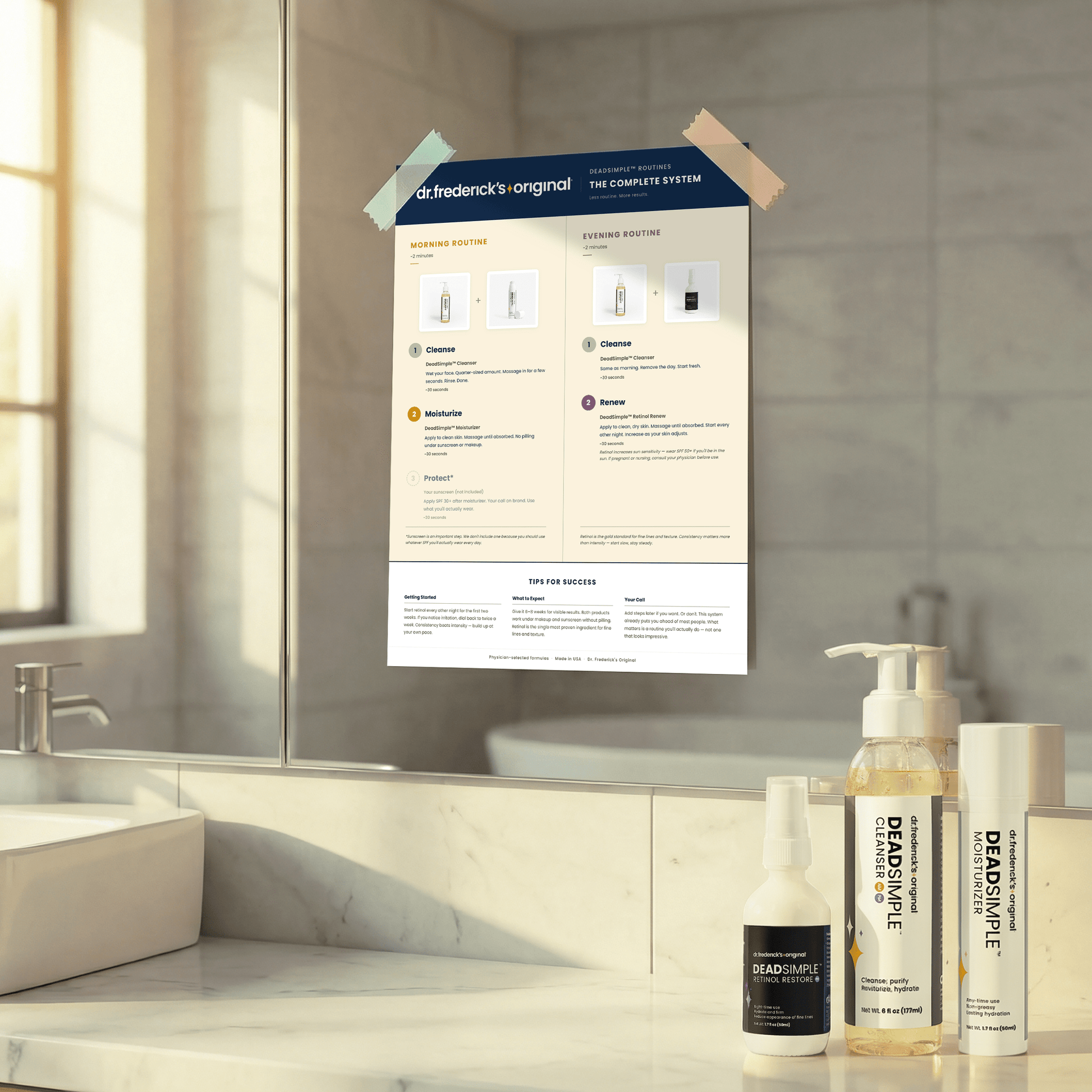 DeadSimple™ Routines Digital Download - 6 Printable Skincare Guides Dr. Frederick's Original 