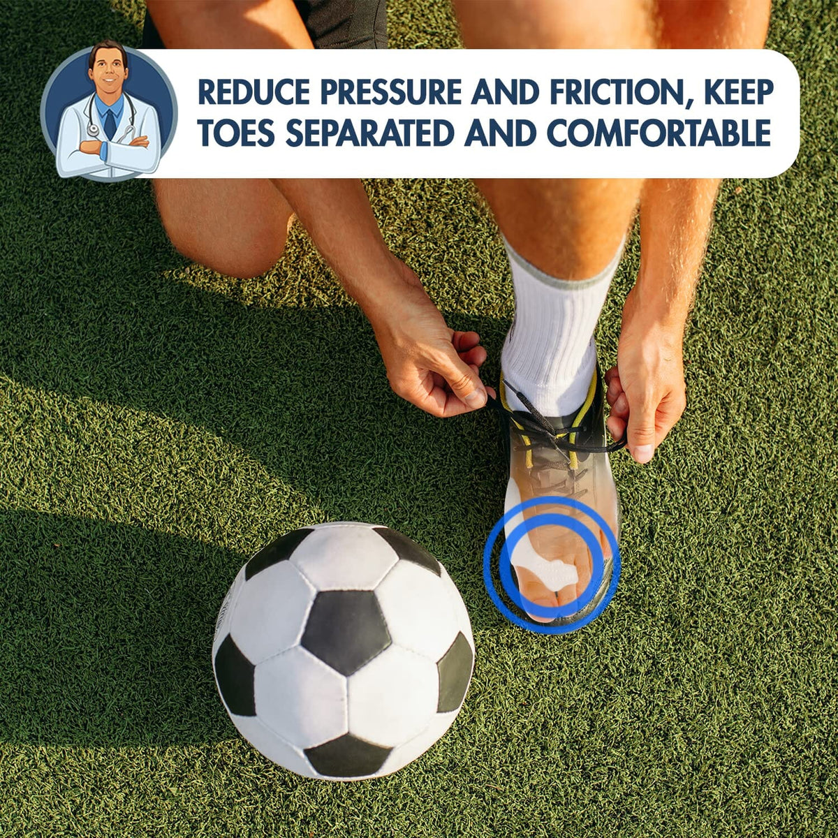 Dr. Frederick&#39;s Original Sport Bunion Pads - 4 ct - Temporary Bunion Corrector - Toe Separator Gel Cushion - Relief for Women &amp; Men Foot Pain Dr. Frederick&#39;s Original 