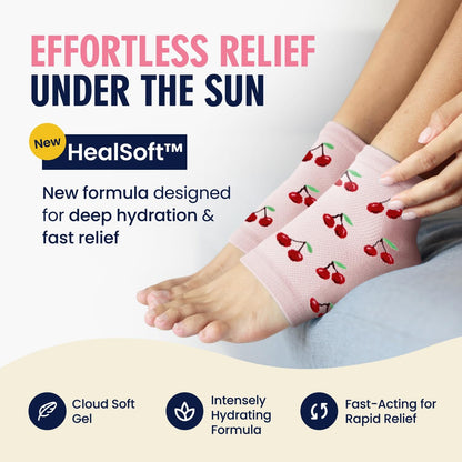 Dr. Frederick's Original Moisturizing Heel Socks for Cracked Heel Treatment - 3 Pairs - Stop Cracked Heels in Their Tracks - Summer Print Dr. Frederick's Original 