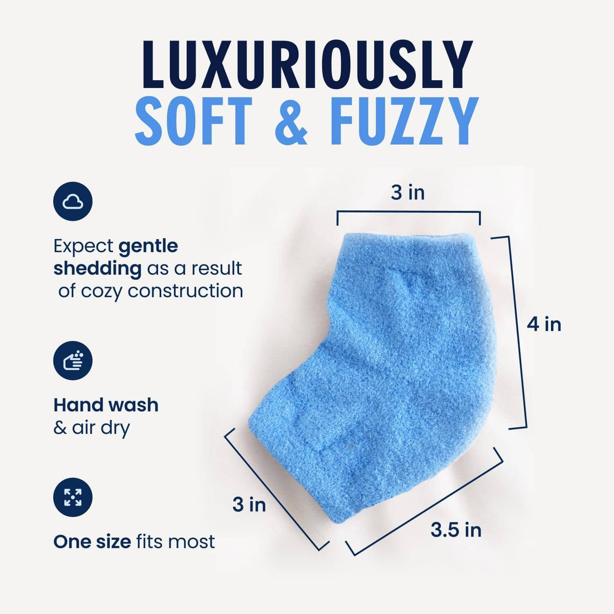 Dr. Frederick&#39;s Original Moisturizing Fuzzy Heel Socks - 2 Pairs - Cozy Gel-Lined Sleep Socks for Women &amp; Men - Soothes Dry, Cracked Feet - Heel Repair - Blue Haven Dr. Frederick&#39;s Original 
