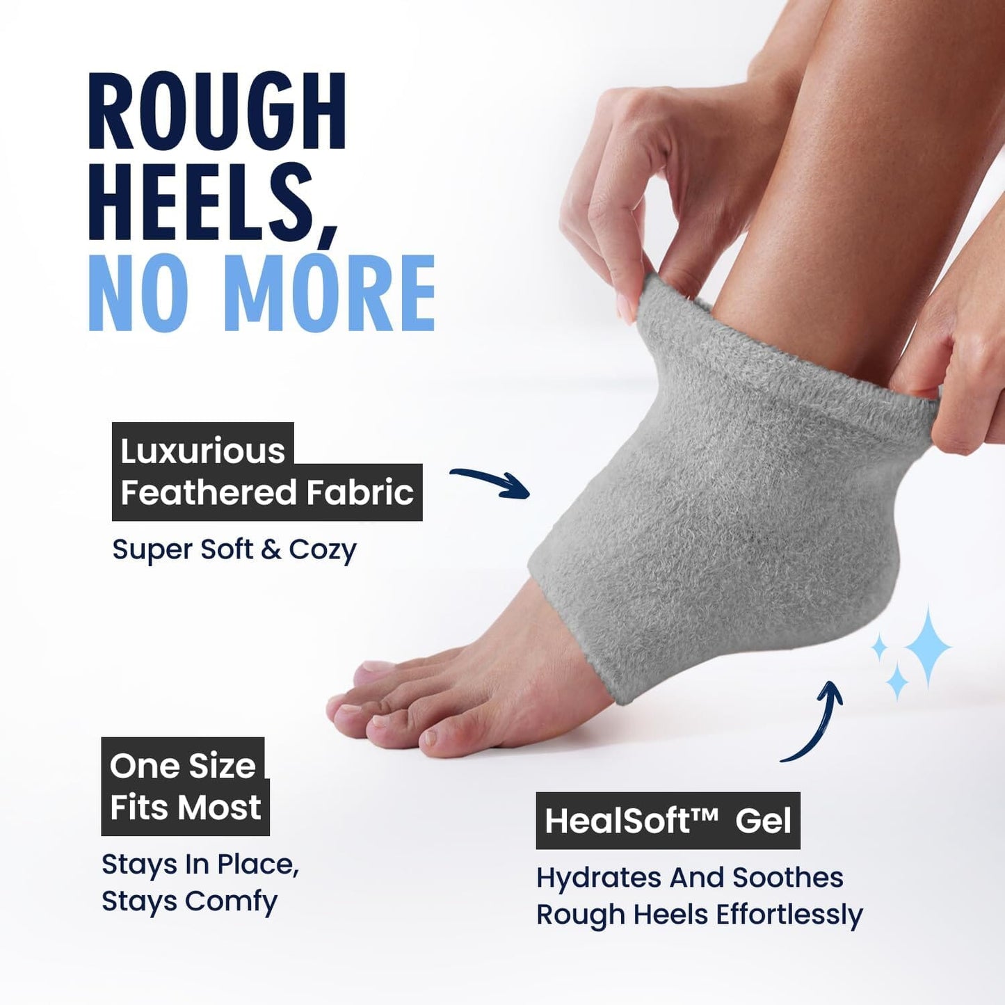 Fuzzy Moisturizing Heel Socks - SootheFast™ Gel - 2 Pairs Moisturizing Therapy Dr. Frederick's Original 
