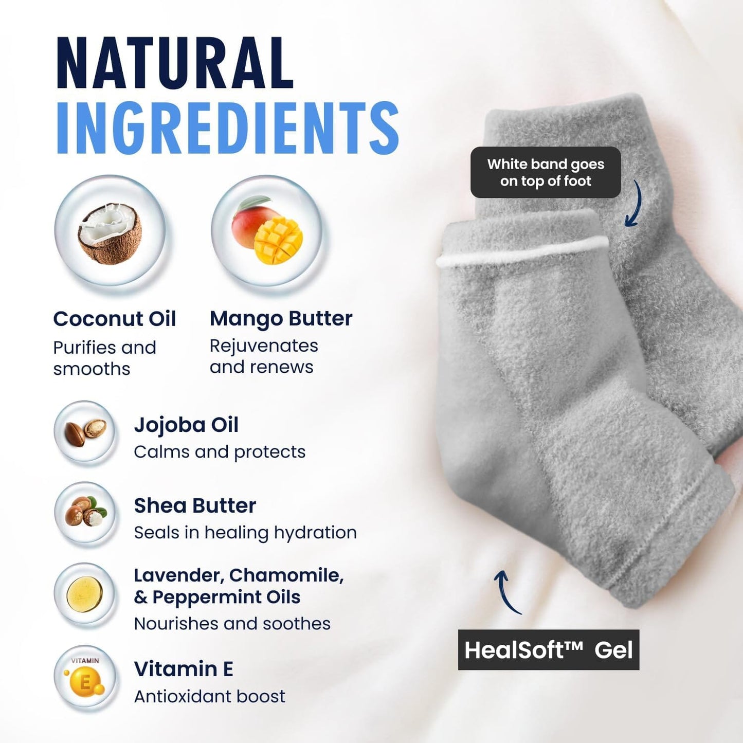 Fuzzy Moisturizing Heel Socks - SootheFast™ Gel - 2 Pairs Moisturizing Therapy Dr. Frederick's Original 