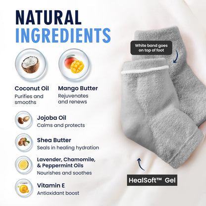 Fuzzy Moisturizing Heel Socks - SootheFast™ Gel - 2 Pairs Moisturizing Therapy Dr. Frederick's Original 