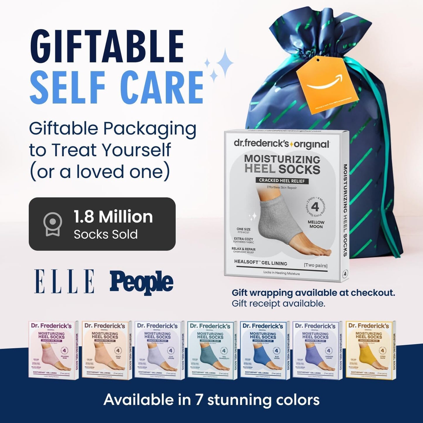 Fuzzy Moisturizing Heel Socks - SootheFast™ Gel - 2 Pairs Moisturizing Therapy Dr. Frederick's Original 