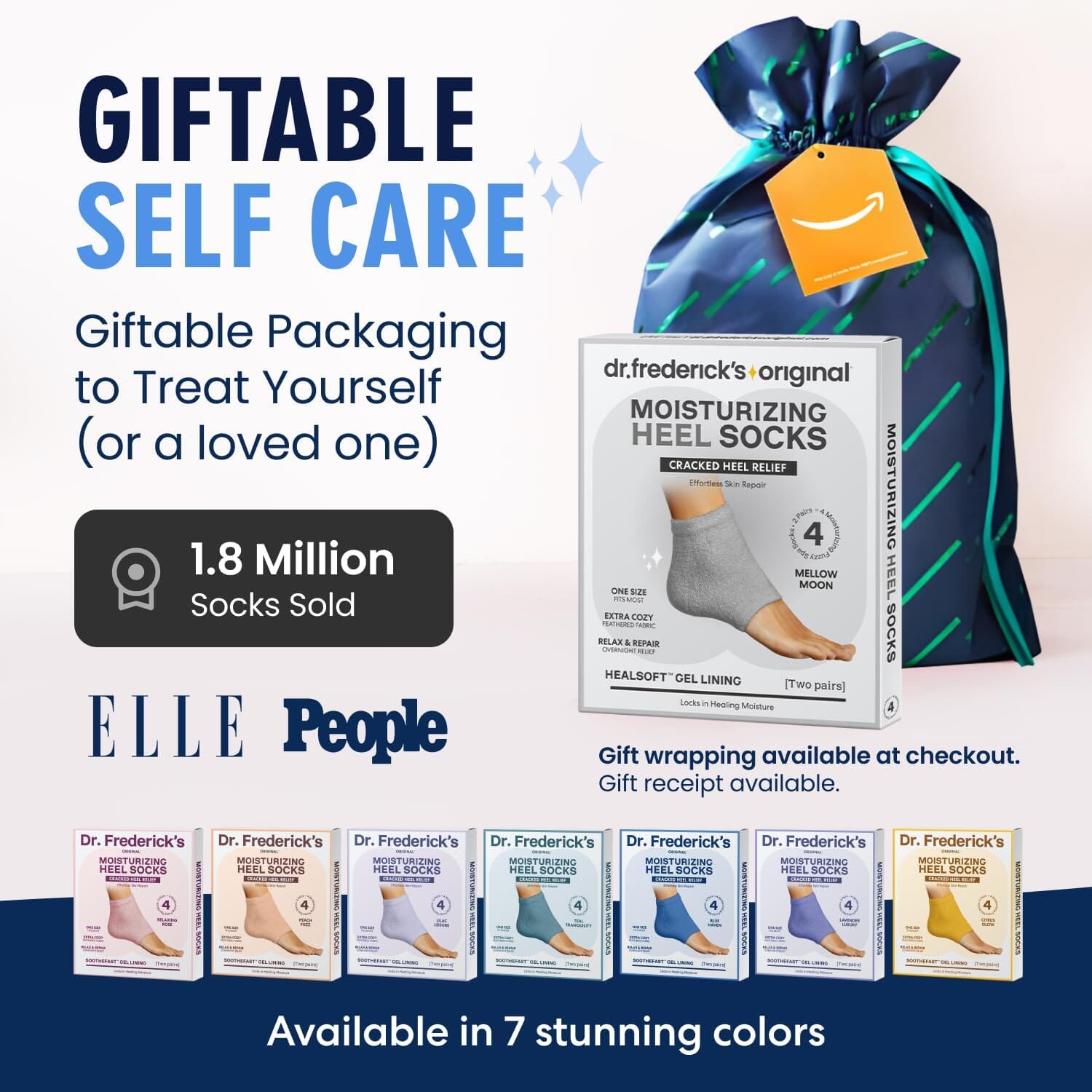 Fuzzy Moisturizing Heel Socks - SootheFast™ Gel - 2 Pairs Moisturizing Therapy Dr. Frederick's Original 