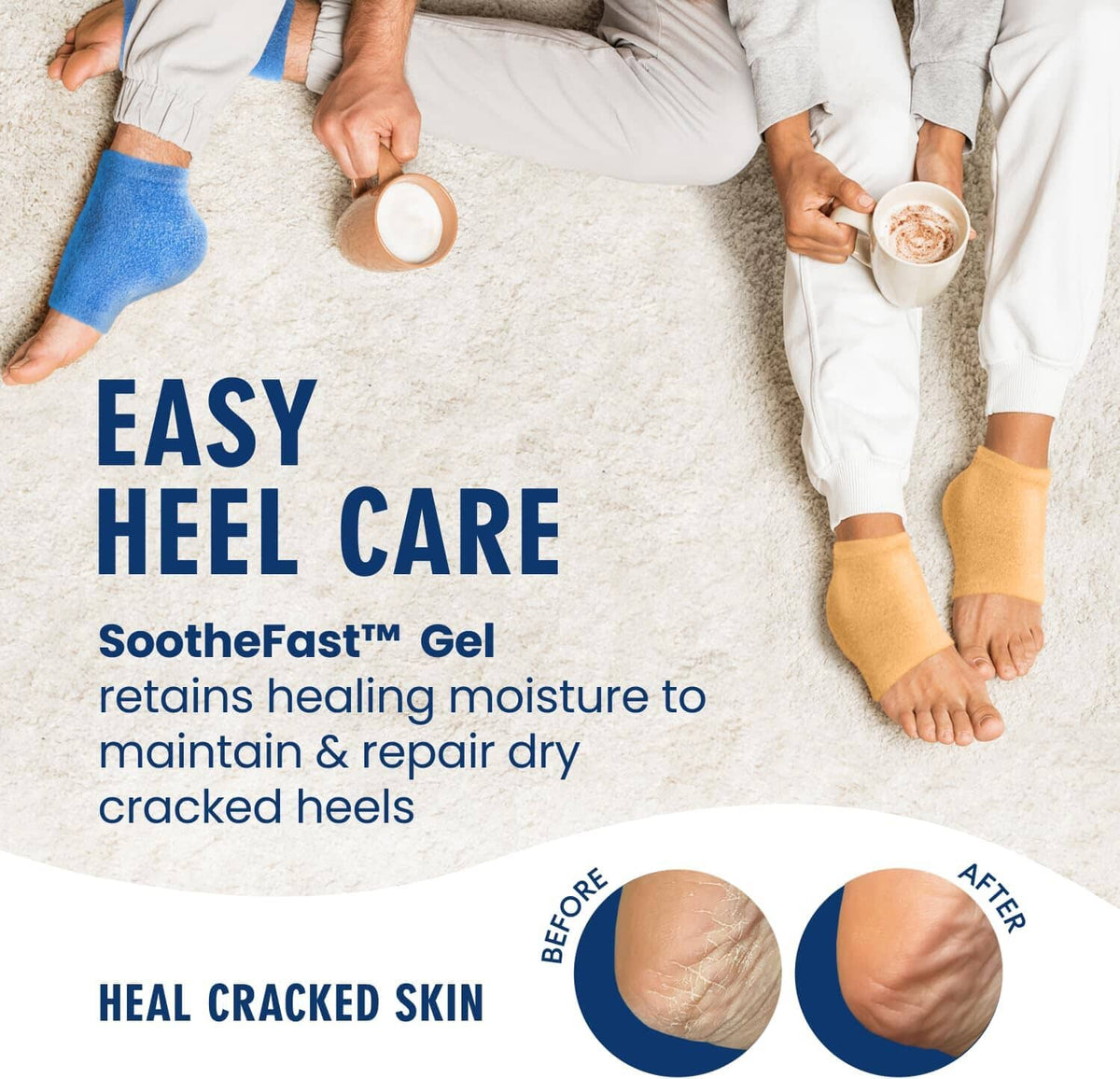 Dr. Frederick&#39;s Original Moisturizing Fuzzy Heel Socks - 2 Pairs - Cozy Gel-Lined Sleep Socks for Women &amp; Men - Soothes Dry, Cracked Feet - Heel Repair - Variety Pack Dr. Frederick&#39;s Original 