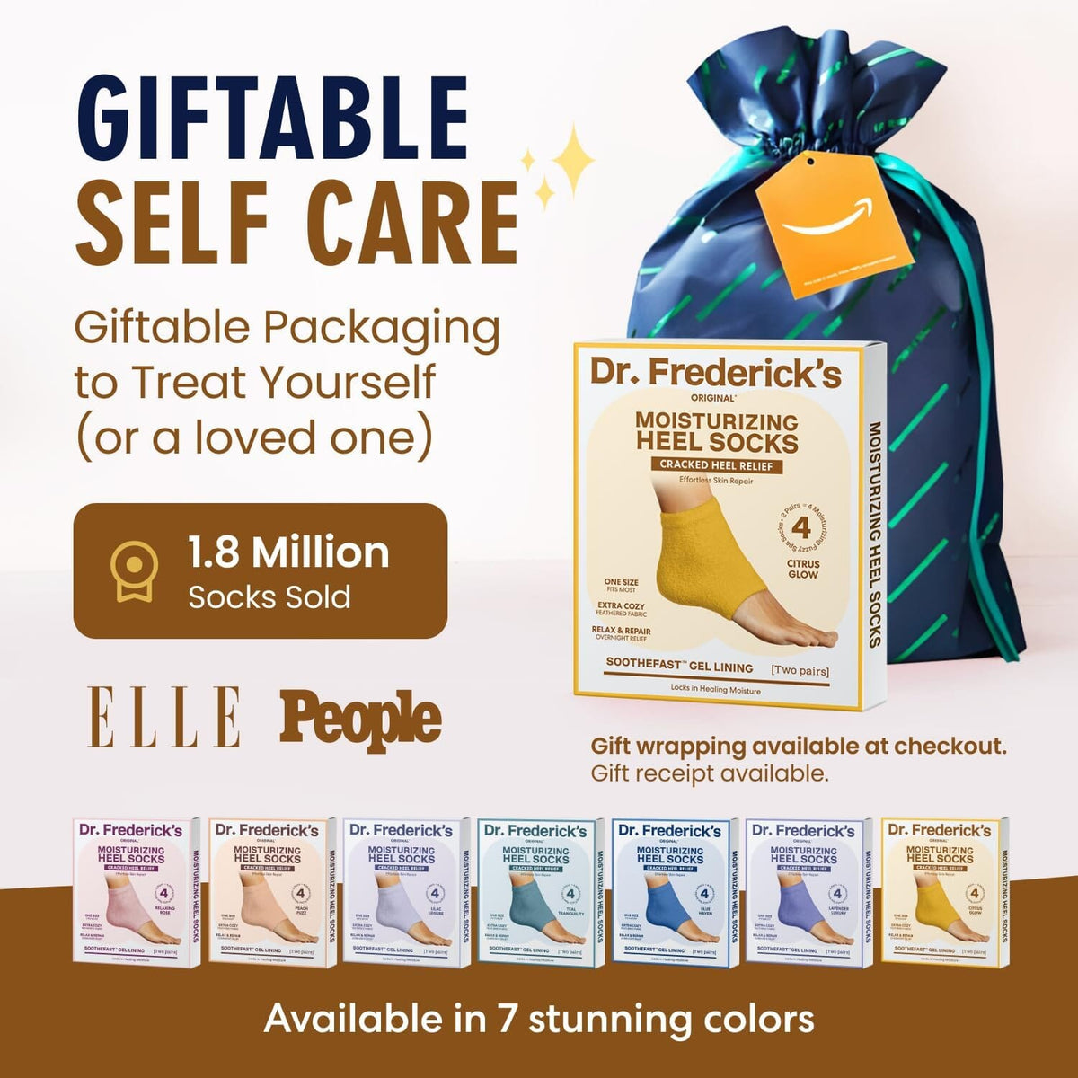 Dr. Frederick&#39;s Original Moisturizing Fuzzy Heel Socks - 2 Pairs - Cozy Gel-Lined Sleep Socks for Women &amp; Men - Soothes Dry, Cracked Feet - Heel Repair Dr. Frederick&#39;s Original 
