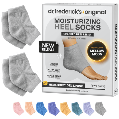Fuzzy Moisturizing Heel Socks - SootheFast™ Gel - 2 Pairs Moisturizing Therapy Dr. Frederick's Original Mellow Moon 
