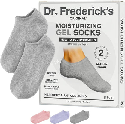 Dr. Frederick's Original Moisturizing Gel Socks for Men & Women -- Dry Feet & Cracked Heel Treatment -- Full Foot Gel Lining with Mango Butter, Shea Butter, Jojoba & Coconut Oil Dr. Frederick's Original Mellow Moon 