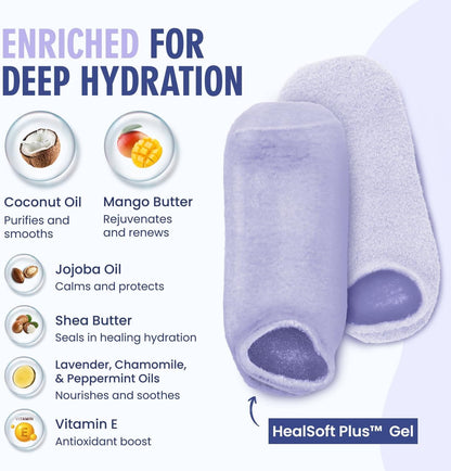 Dr. Frederick's Original Moisturizing Gel Socks for Men & Women -- Dry Feet & Cracked Heel Treatment -- Full Foot Gel Lining with Mango Butter, Shea Butter, Jojoba & Coconut Oil Dr. Frederick's Original 