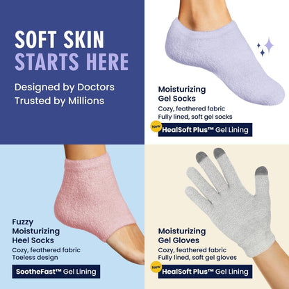 Dr. Frederick's Original Moisturizing Gel Socks for Men & Women -- Dry Feet & Cracked Heel Treatment -- Full Foot Gel Lining with Mango Butter, Shea Butter, Jojoba & Coconut Oil Dr. Frederick's Original 