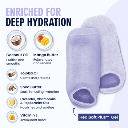 Dr. Frederick's Original Moisturizing Gel Socks for Men & Women -- Dry Feet & Cracked Heel Treatment -- Full Foot Gel Lining with Mango Butter, Shea Butter, Jojoba & Coconut Oil Moisturizing Therapy Dr. Frederick's Original 