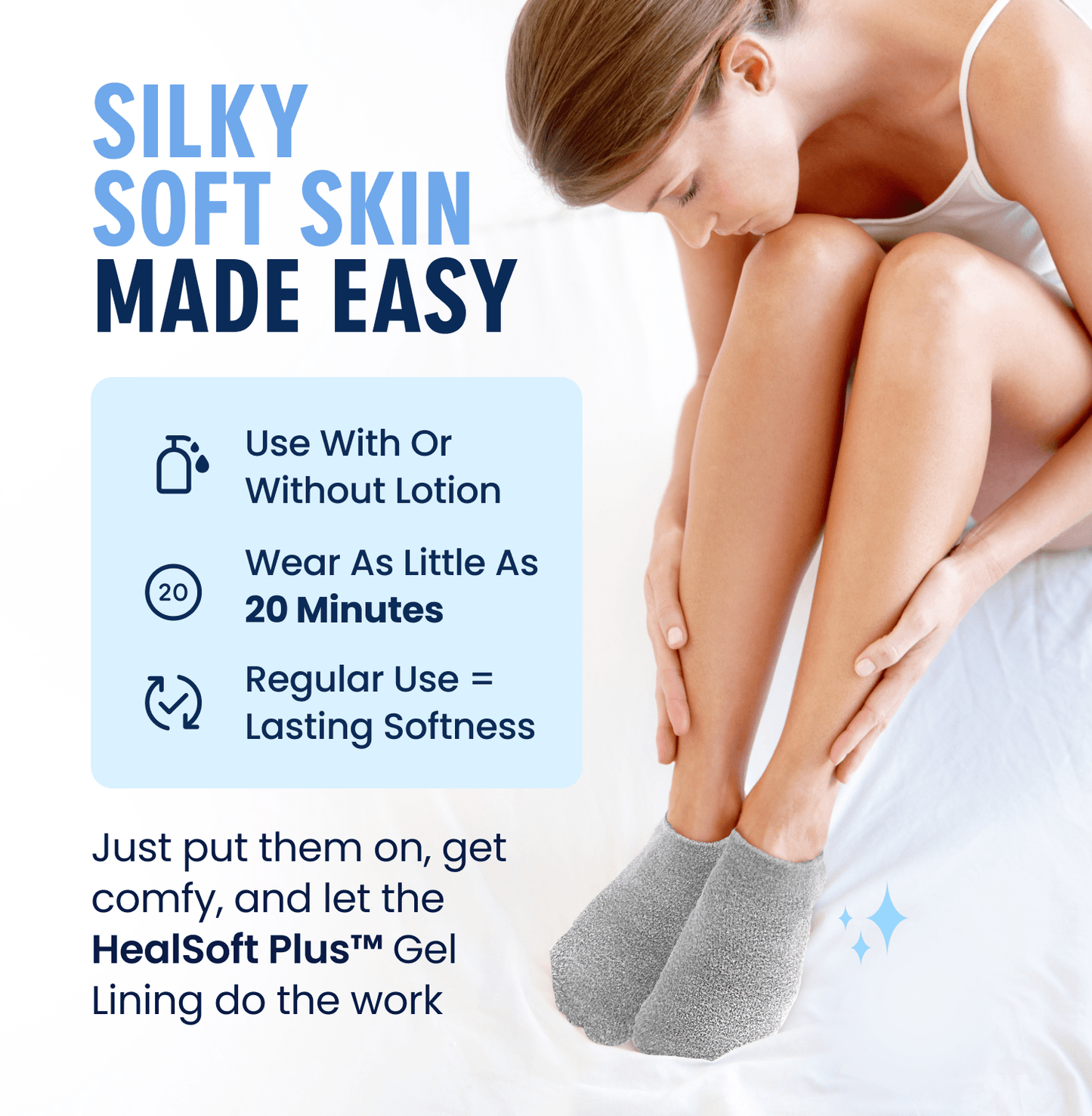 Dr. Frederick's Original Moisturizing Gel Socks for Men & Women -- Dry Feet & Cracked Heel Treatment -- Full Foot Gel Lining with Mango Butter, Shea Butter, Jojoba & Coconut Oil Moisturizing Therapy Dr. Frederick's Original 