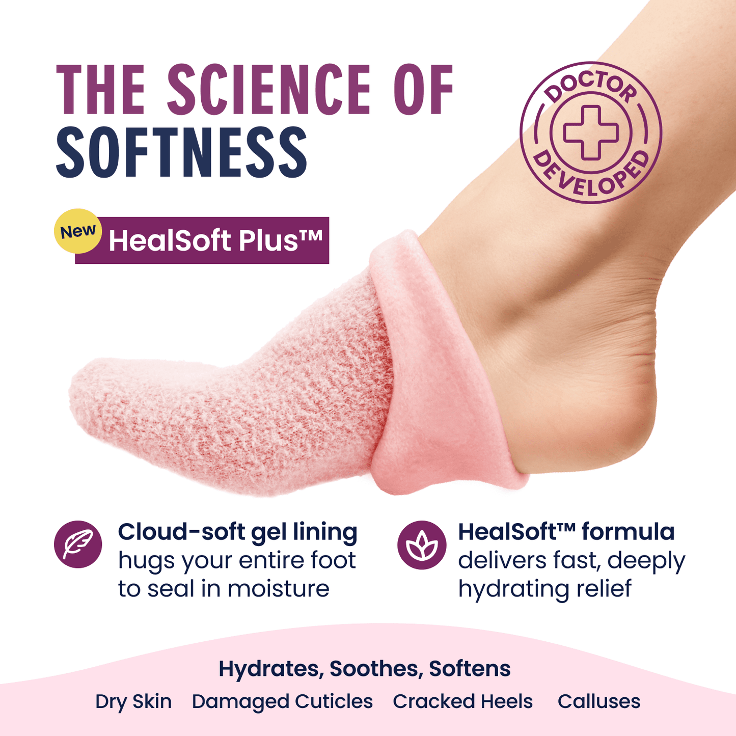 Dr. Frederick's Original Moisturizing Gel Socks for Men & Women -- Dry Feet & Cracked Heel Treatment -- Full Foot Gel Lining with Mango Butter, Shea Butter, Jojoba & Coconut Oil Moisturizing Therapy Dr. Frederick's Original 