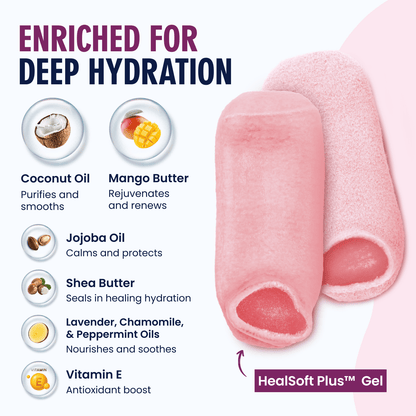 Dr. Frederick's Original Moisturizing Gel Socks for Men & Women -- Dry Feet & Cracked Heel Treatment -- Full Foot Gel Lining with Mango Butter, Shea Butter, Jojoba & Coconut Oil Moisturizing Therapy Dr. Frederick's Original 