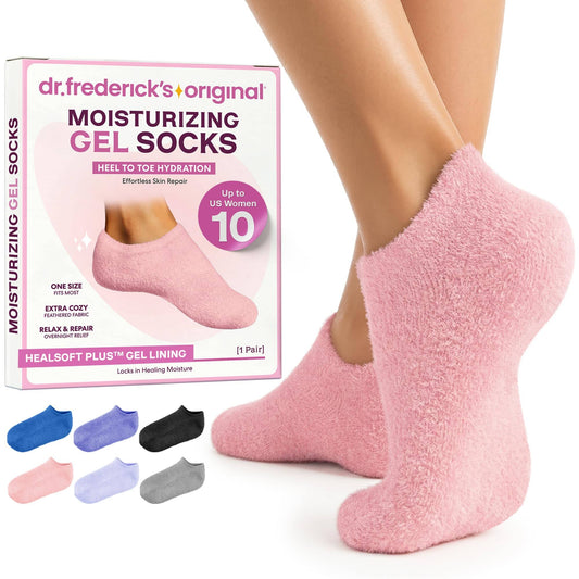 Moisturizing Gel Socks - HealSoft Plus™ - 1 Pair Moisturizing Therapy Dr. Frederick's Original Plush Pink 