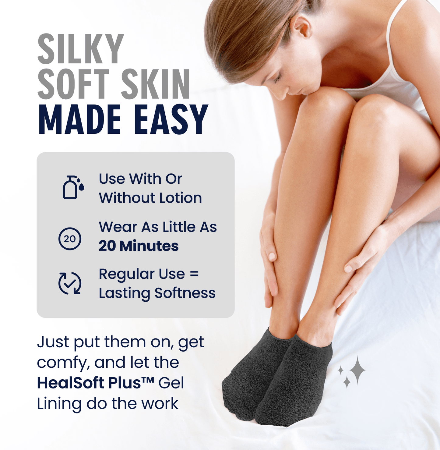 Moisturizing Gel Socks - HealSoft Plus™ - 1 Pair Moisturizing Therapy Dr. Frederick's Original 