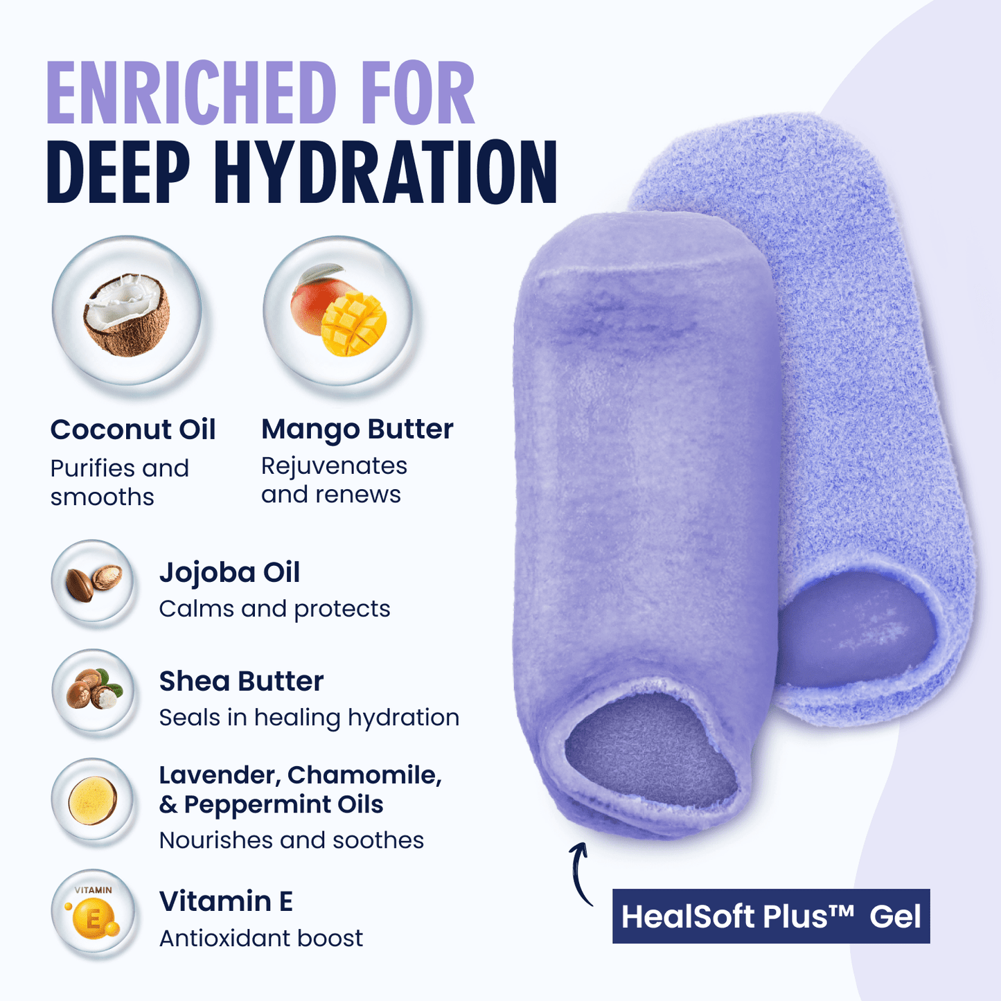 Moisturizing Gel Socks - HealSoft Plus™ - 1 Pair Moisturizing Therapy Dr. Frederick's Original 