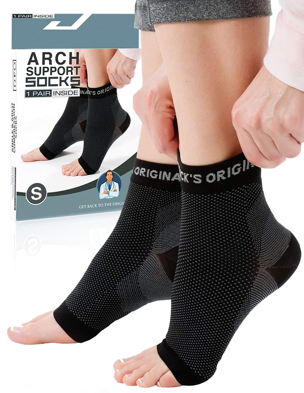 Dr. Frederick&#39;s Original Arch Support Socks - 1 Pair - Plantar Fasciitis Socks Foot Pain Dr. Frederick&#39;s Original 