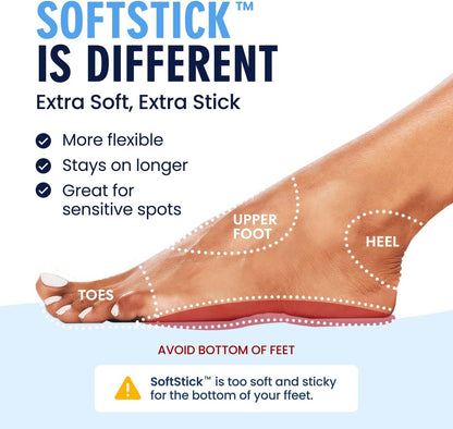 Dr. Frederick's Original SoftStick™ Better Blister™ Bandages - 24 ct - Extra Soft, Extra Stick - Grab-N-Go - Water Resistant Hydrocolloid Bandages for Blister Prevention - Variety Pack Foot Pain Dr. Frederick's Original 