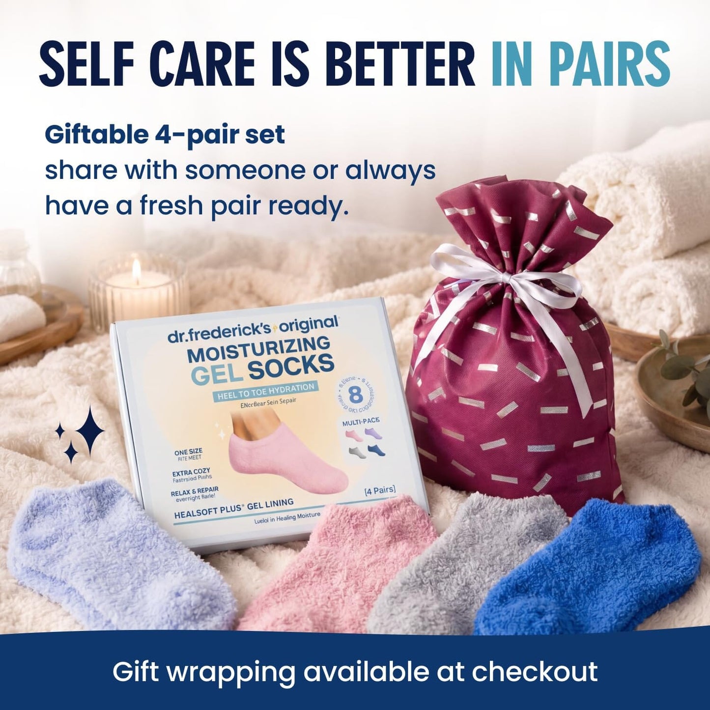 Moisturizing Gel Socks - HealSoft Plus™ - 1 Pair Moisturizing Therapy Dr. Frederick's Original 